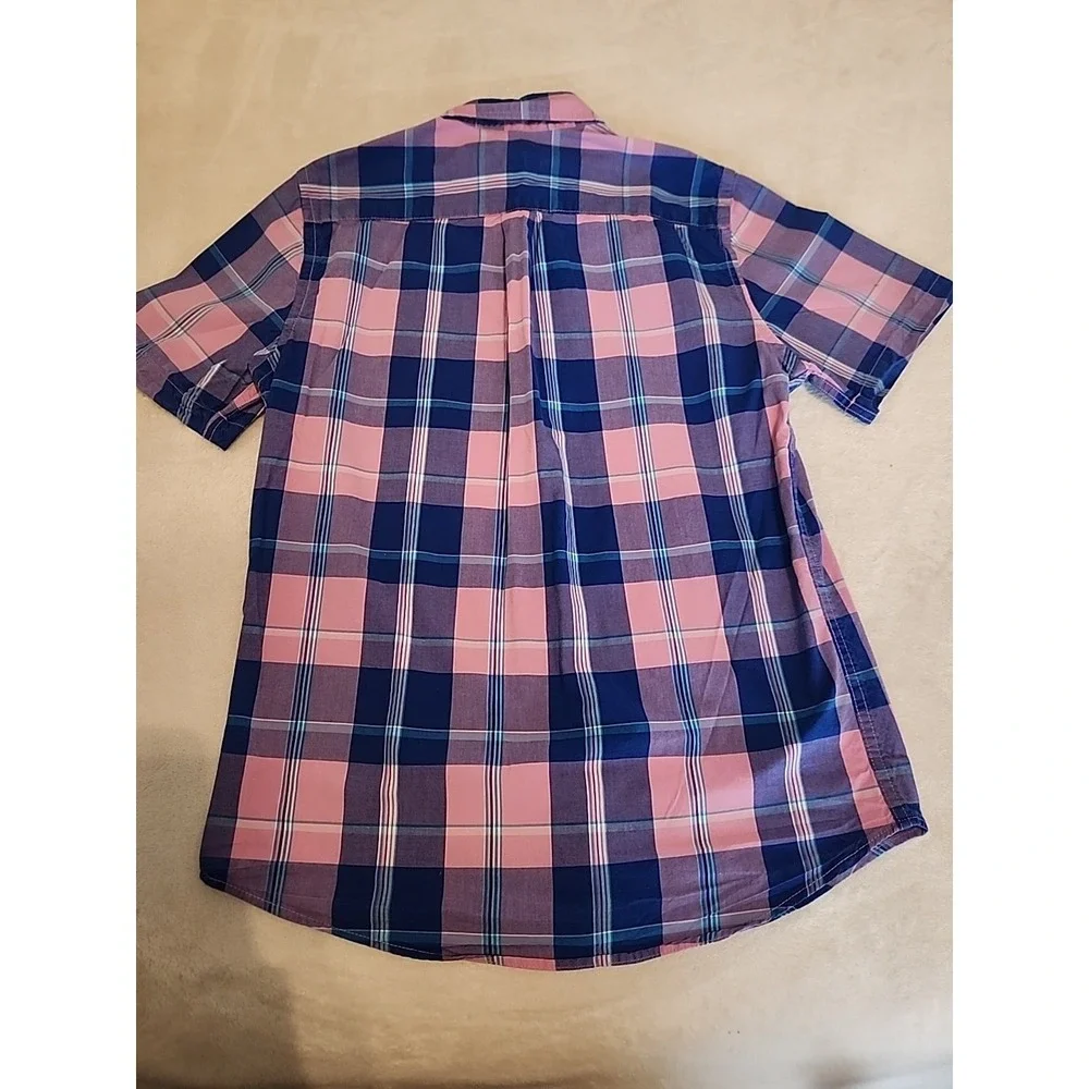 Kids Gap Button Up Pink And Blue‎ plaid shirt Size small